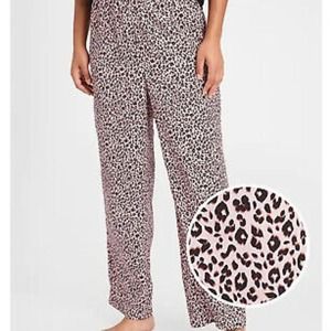 Banana Republic Women Pajama Bottom Pink Leopard Size Small